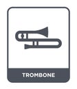 trombone icon in trendy design style. trombone icon isolated on white background. trombone vector icon simple and modern flat Royalty Free Stock Photo
