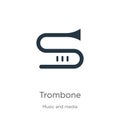 Trombone icon vector. Trendy flat trombone icon from music collection isolated on white background. Vector illustration can be Royalty Free Stock Photo