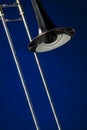 Trombone Isolated On blue Royalty Free Stock Photo