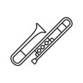 Trombone linear icon. Thin line illustration