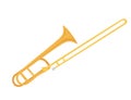 Trombone musical instrument flat vector illustration isolated on white background