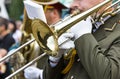 Trombone player Royalty Free Stock Photo