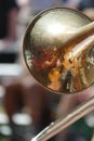 Trombone player entertains the crowd Royalty Free Stock Photo