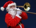 Trombone Santa Royalty Free Stock Photo