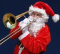 Trombone Santa Royalty Free Stock Photo
