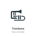 Trombone vector icon on white background. Flat vector trombone icon symbol sign from modern music collection for mobile concept