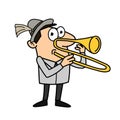 Trombonist cartoon vector illustration