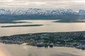 Tromso as seen from Mount Storsteinen, Norway Royalty Free Stock Photo