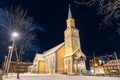 Tromso Cathedral in Norway in winter Royalty Free Stock Photo