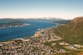 Tromso City - summer view from top of the mountain Royalty Free Stock Photo