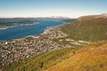 Tromso City - summer view from top of the mountain Royalty Free Stock Photo