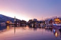 Tromso City Waterfront at Night Royalty Free Stock Photo