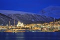 Tromso Cityscape at dusk Royalty Free Stock Photo