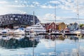 TROMSO, FINLAND - JULY 26, 2016: Harbor of Tromso Royalty Free Stock Photo