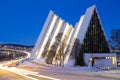 Tromso At Full Moon In Winter Time, Norway Royalty Free Stock Photo