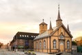 Catholic Our Lady Church And Bishops House in Tromso, Norway Royalty Free Stock Photo