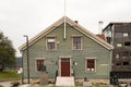 The facade of the Pollar Museum-Polarmuseet in Tromso , Norway