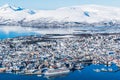 Incredible View to Tromso city in Norway from Storsteinen peak Royalty Free Stock Photo