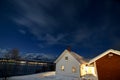 Night view outside the apartment in Tromso Royalty Free Stock Photo