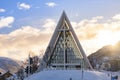 Tromso, Norway - November 17, 2023: Arctic Cathedral church in Tromso Norway at winter day