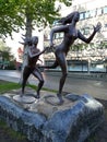 Tromso,Norway,a running girl monument