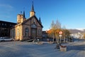 Tromso square with church, Norway Royalty Free Stock Photo