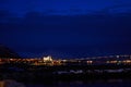 Tromsoe city cathedral and bridge Royalty Free Stock Photo