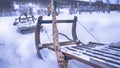 TromsÃÂ¸, Norway Sami Reindeer Sled in Snow