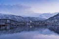 TromsÃÂ¸ysund and Arctic Cathedra wintertime Royalty Free Stock Photo