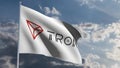 Tron TRX banner in wind 3d animation
