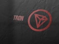 Tron cryptocurrency and modern banking concept.