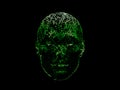 Tron Crypto Face Head Cyborg Abstract Furistic Hologram Technology 3D Render