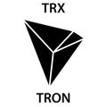 Tron cryptocurrency blockchain icon. Virtual electronic, internet money or cryptocoin symbol, logo