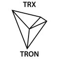 Tron cryptocurrency blockchain icon. Virtual electronic, internet money or cryptocoin symbol, logo