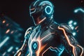 Tron movie background, inspired, landscape, futuristic, generative ai