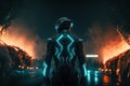 Tron movie background, inspired, landscape, futuristic, generative ai