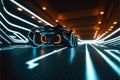 Tron movie background, inspired, landscape, futuristic, generative ai