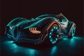 Tron movie car inspired, background, futuristic, generative ai