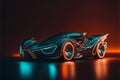 Tron movie car inspired, background, futuristic, generative ai