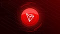 Tron TRX banner. TRX coin cryptocurrency concept banner background