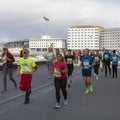Trondheim Marathon Runners Near To Cruise Ship Terminal