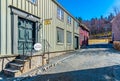 TRONDHEIM, NORWAY, APRIL 17, 2019: Typical norwegian architecture in the urban section of the Trondelag folk museum in Trondheim,