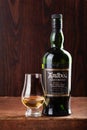Trondheim, Norway - May 20 2020: Ardbeg Corryvreckan single malt scotch whisky bottle and glass