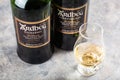 Trondheim, Norway - May 20 2020: Ardbeg Corryvreckan and Uigeadail single malt scotch whisky bottle and glass