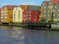 Trondheim old house over a river Royalty Free Stock Photo