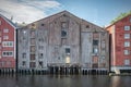 Trondheim River Nidelva Dilapadated Dockside Warehouse Facade