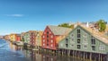 Trondheim River Nidelva Dockside Warehouses Editorial