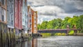 Trondheim River Nidelva Dockside Warehouses Panorama