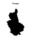 Trongsa outline map Royalty Free Stock Photo