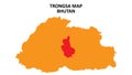 Trongsa State and regions map highlighted on Bhutan map Royalty Free Stock Photo
